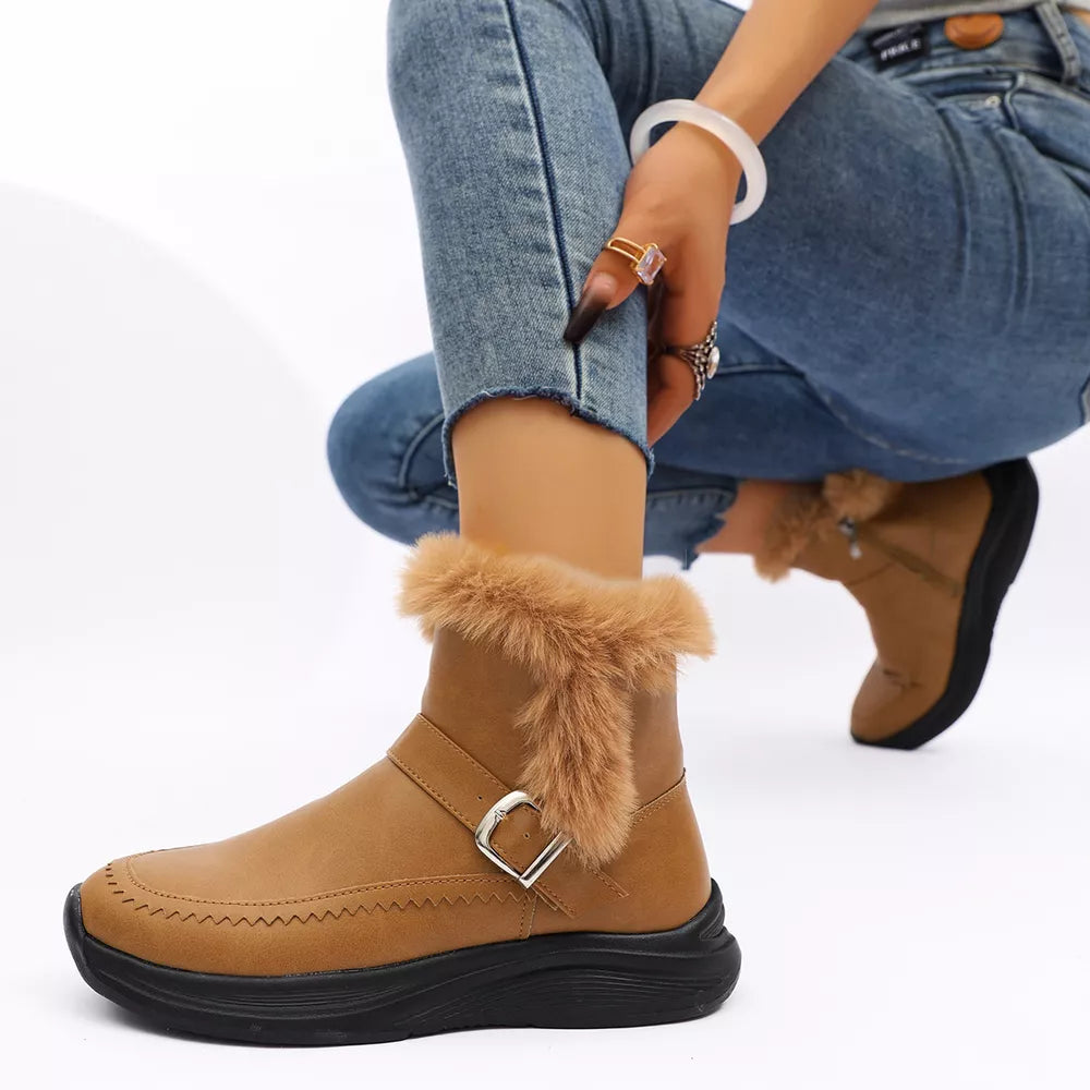 Faux Fur Lined Winter Ankle Boots