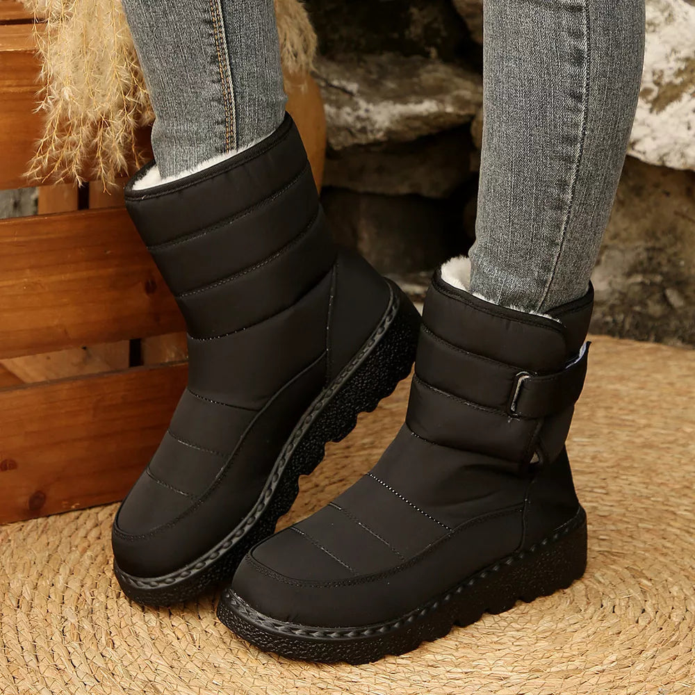 Quilted Round Toe Platform Footwear