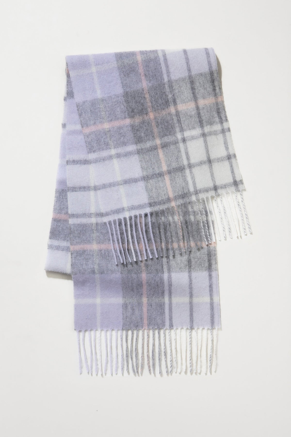 Contemporary Check Lambswool Scarf - Moonshadow